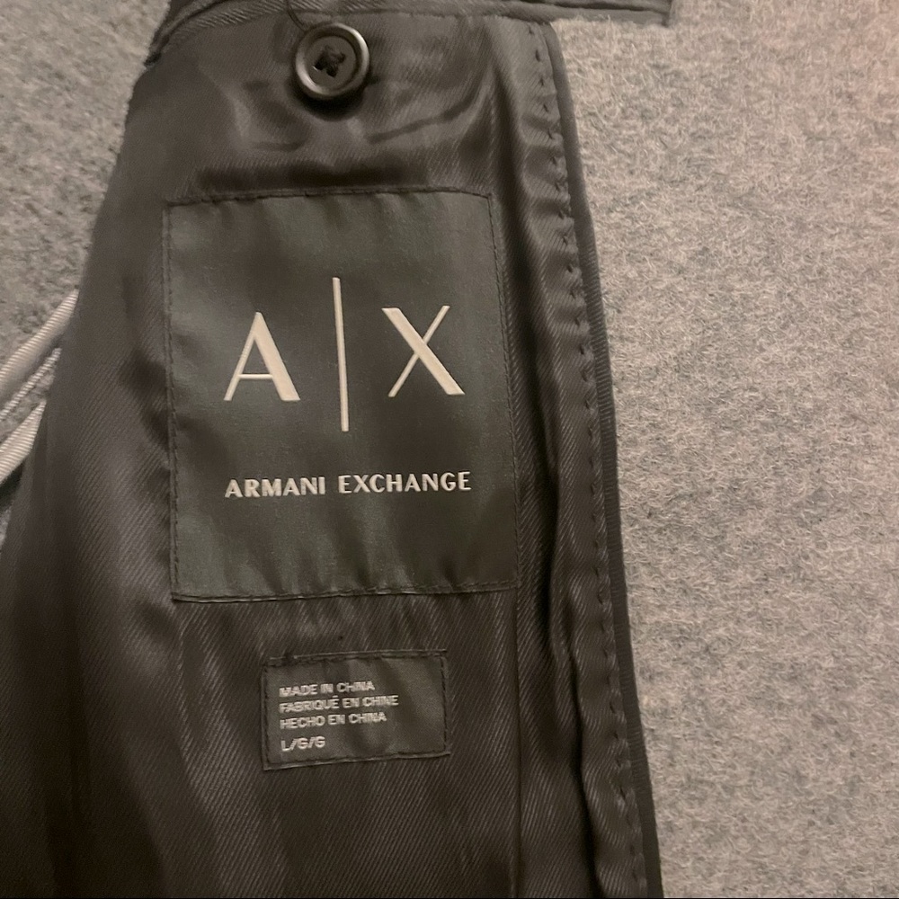 Armani Exchange Gray and Black Pea Coat - Picture 3 of 5